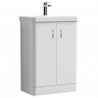 600mm Floor Standing 2 Door Vanity Unit - White