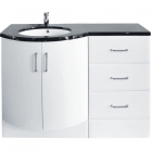 Synergy Sparkle Gloss White Drawer Unit with Basin Unit and Top