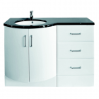 Synergy Sparkle Gloss White Drawer Unit with Basin Unit and Top