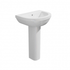 Alpha - Ceramic White Round Washbasin Sink and Pedestal