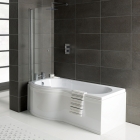 1500mm P Shower Bath - Made In UK, with 6mm Screen & Bath Panel