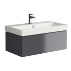 Grey 800mm Wall Hung Vanity Unit with 1 Tap Hole Basin - Roco By Voda Design