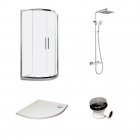 Chrome Quadrant Enclosure, Tray & Shower Bundle