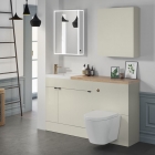 Clay Compact Furniture Run Includes Vanity, Basin, Base, WC Unit, Worktop & Plinth (Various Sizes)