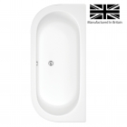 1700x800mm D Shape Bath - Zane D by Voda Design