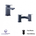 Black Tap Set Douglas Mono Basin Mixer, Bath Filler - Free Waste