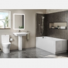 Straight Shower Bath Suite With Basin, Pedestal & Toilet