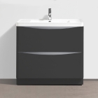 Grey Matt 900mm Freestanding Vanity Unit with 1 Tap Hole Basin - Maddox By Voda Design