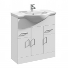 White Gloss 750mm Floorstanding Vanity Unit And Basin - Blanco By Voda Design