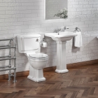 Traditional Toilet, 1 TH Basin  & Taps Set - Cloakroom