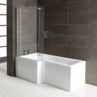 Matrix Squrv2 1500 x 850 x 700mm Left Hand Shower Bath Complete with Screen