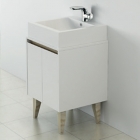 White 500mm Wall Hung Vanity Unit With Countertop Basin - Zeke By Voda Design