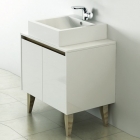 White 700mm Wall Hung Vanity Unit With Countertop Basin - Zeke By Voda Design