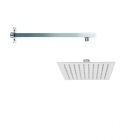 Square Chrome Shower Head & Wall Arm - 200mm & 300mm