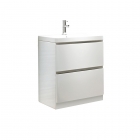 White Modern Freestanding 600mm Vanity Unit And Basin 