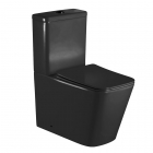 Black Rimless Close Coupled Pan, Cistern & Seat