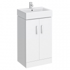 450mm White Floor Standing 2 Door Vanity Unit & Basin