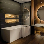 Trojan Elite 1675mm L Shape Shower Bath - Made In UK, With Screen & Bath Panel