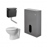 Salona 500mm WC Back To Wall Unit, Cistern, BTW Pan & Seat - Grey