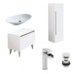 1000mm Vanity Unit, Countertop Basin, Tall Storage Unit, Tap & Waste