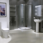 Modern Bathroom Suite with Quad Shower Enclosure