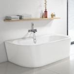 1800mm D Shape Freestanding Back To Wall Bath