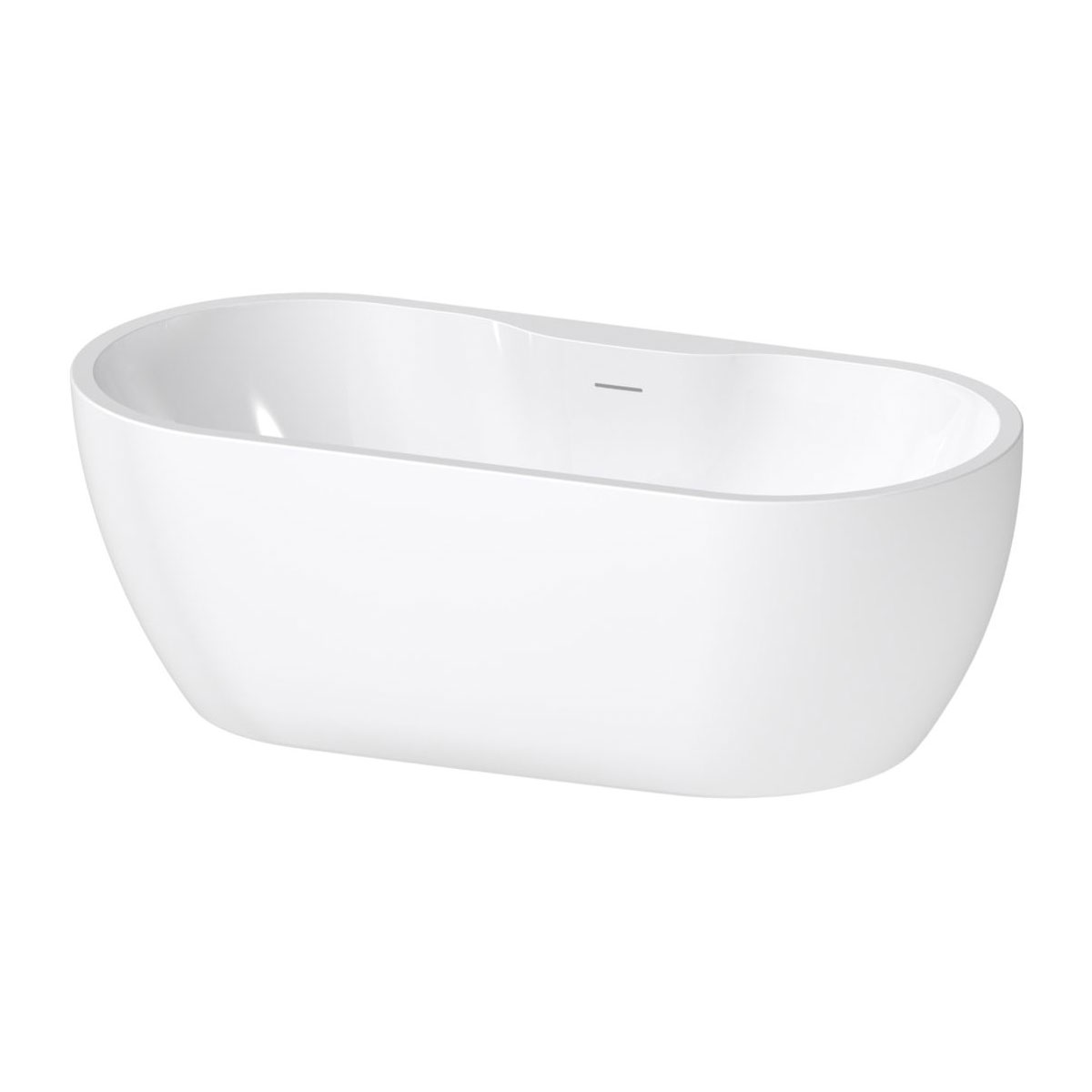 //2Go Freestanding 1650x745x580mm 0TH Bath - Gloss White
