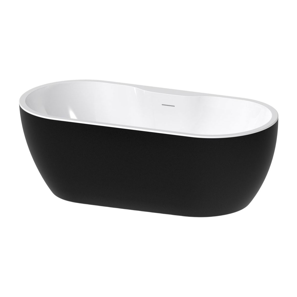 //2Go Freestanding 1650x745x580mm 0TH Bath - Gloss Black