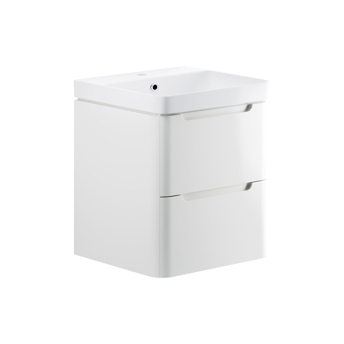 Freedom 605mm 2 Drawer Wall Hung Basin Unit - White Gloss