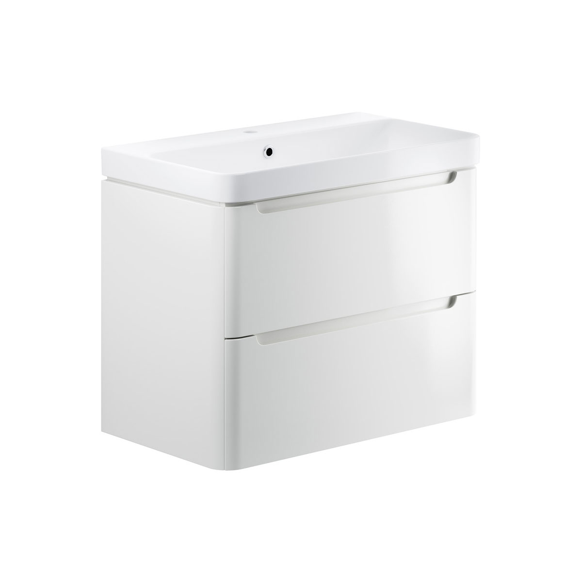 Freedom 805mm 2 Drawer Wall Hung Basin Unit - White Gloss