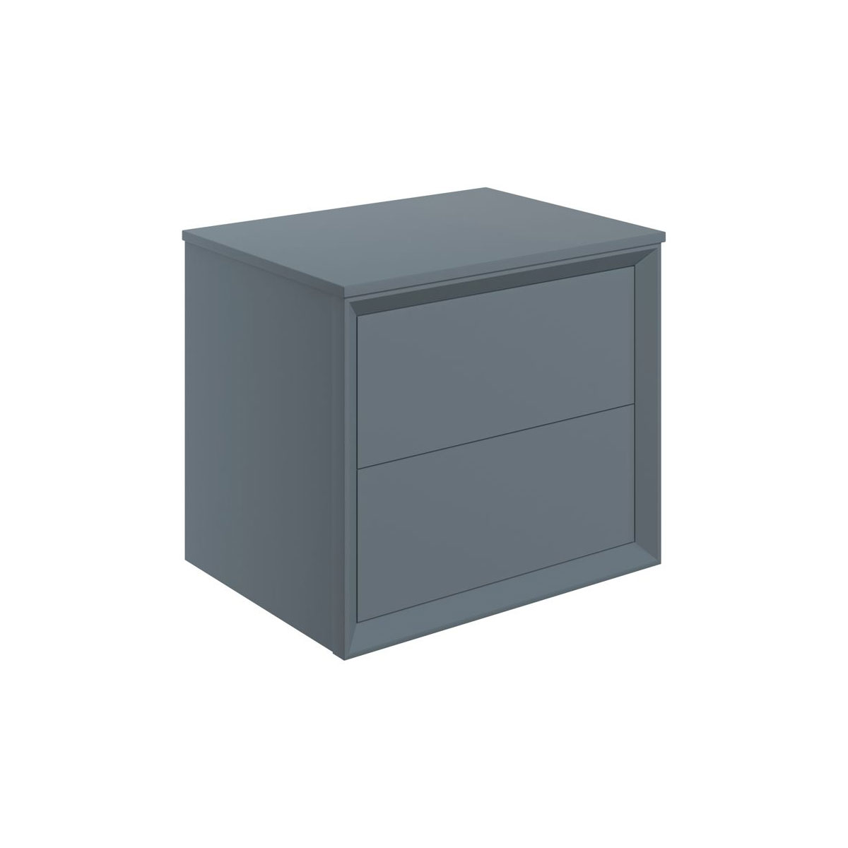 Ember 610mm Wall Hung 2 Drawer Basin Unit & Top - Matt Storm Blue