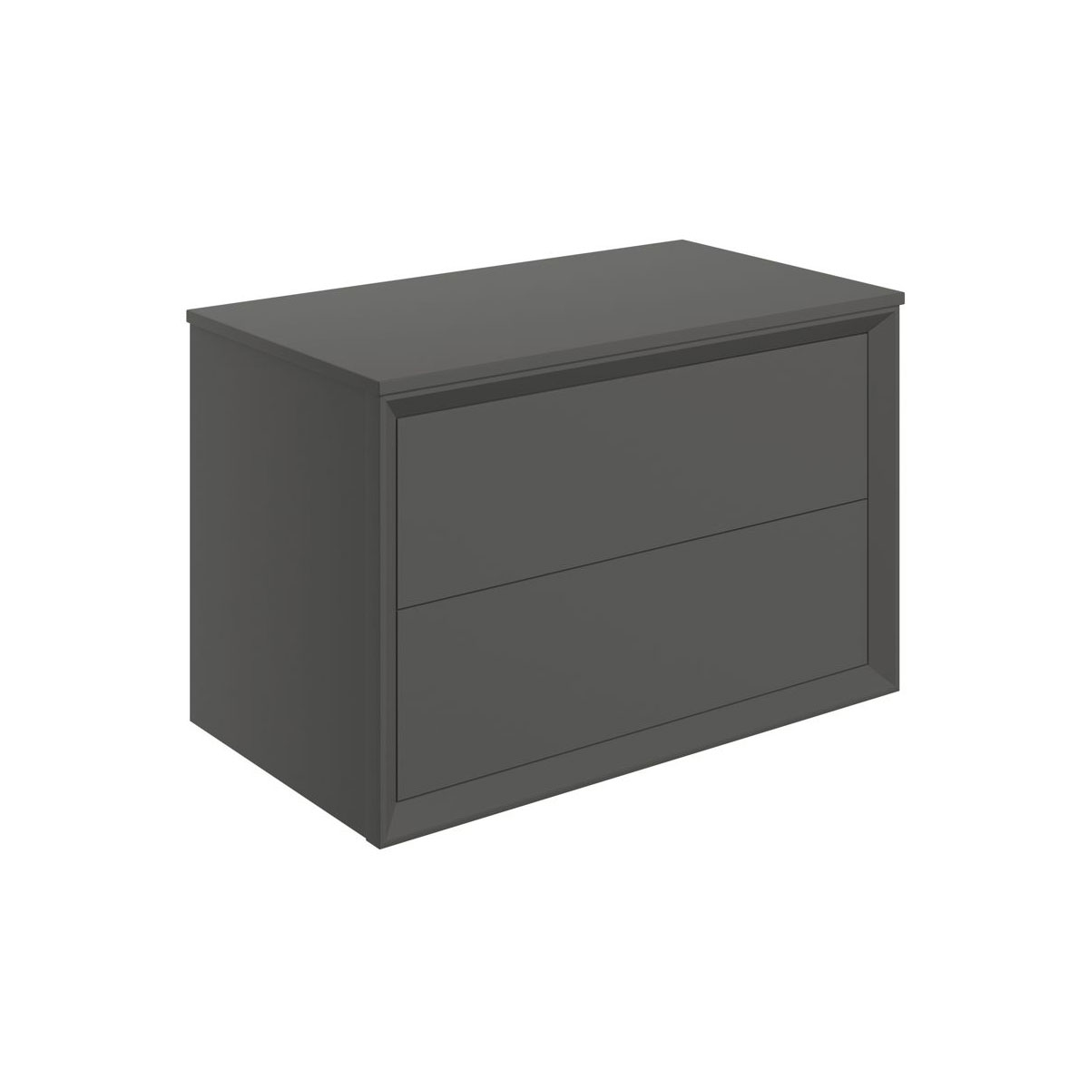Ember 810mm Wall Hung 2 Drawer Basin Unit & Top - Matt Clay