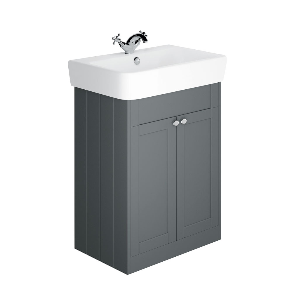 700mm Traditional Floor Standing Vanity Unit & Basin Grey BS321
