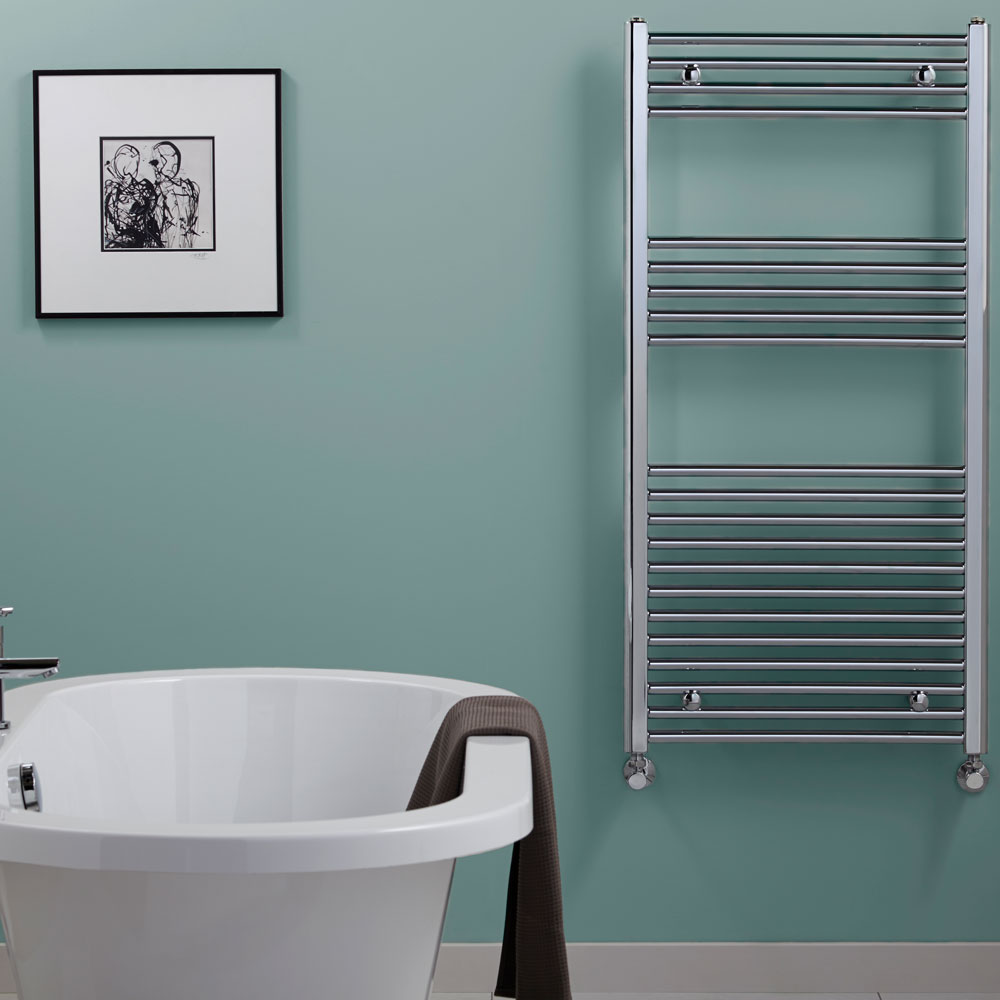 Straight 600 x 1500mm Chrome Ladder Rail
