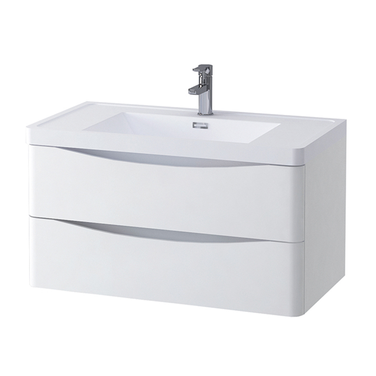900mm Wall Hung Vanity Unit With 1th Basin, Designer Wall Hung Vanity Units 900mm