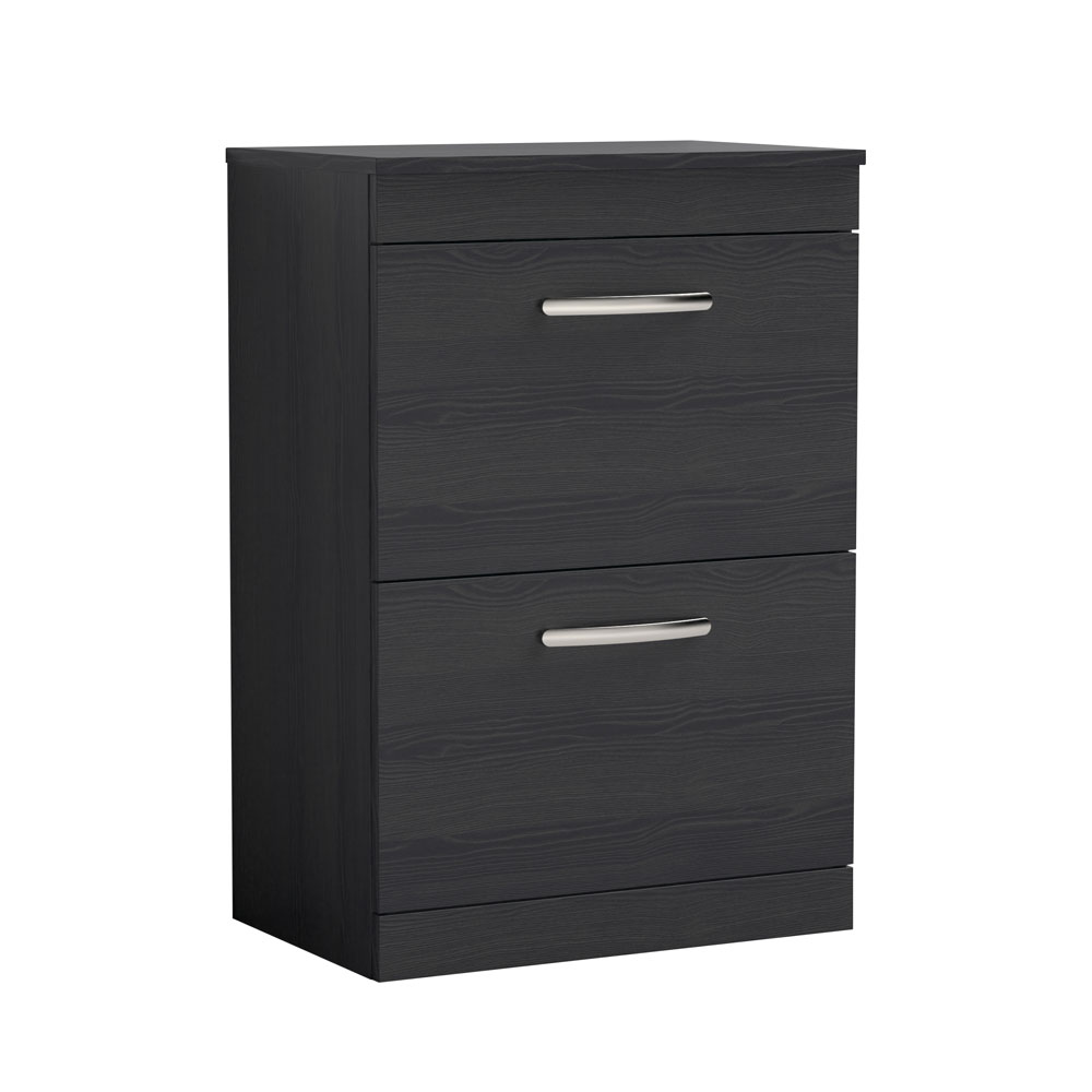 600mm FS 2-Drawer Vanity & Worktop - Charcoal Black (KOS007)