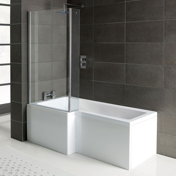 L-Shape 1700x700-850x410mm 0TH Shower Bath Panel & Screen (LH)