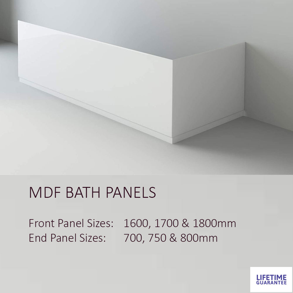 High Gloss White MDF Wooden Bath Adjustable Panel & Plinth Front End