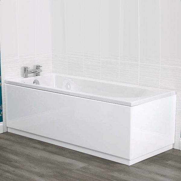 High Gloss White MDF Wooden Bath Adjustable Panel & Plinth Front End