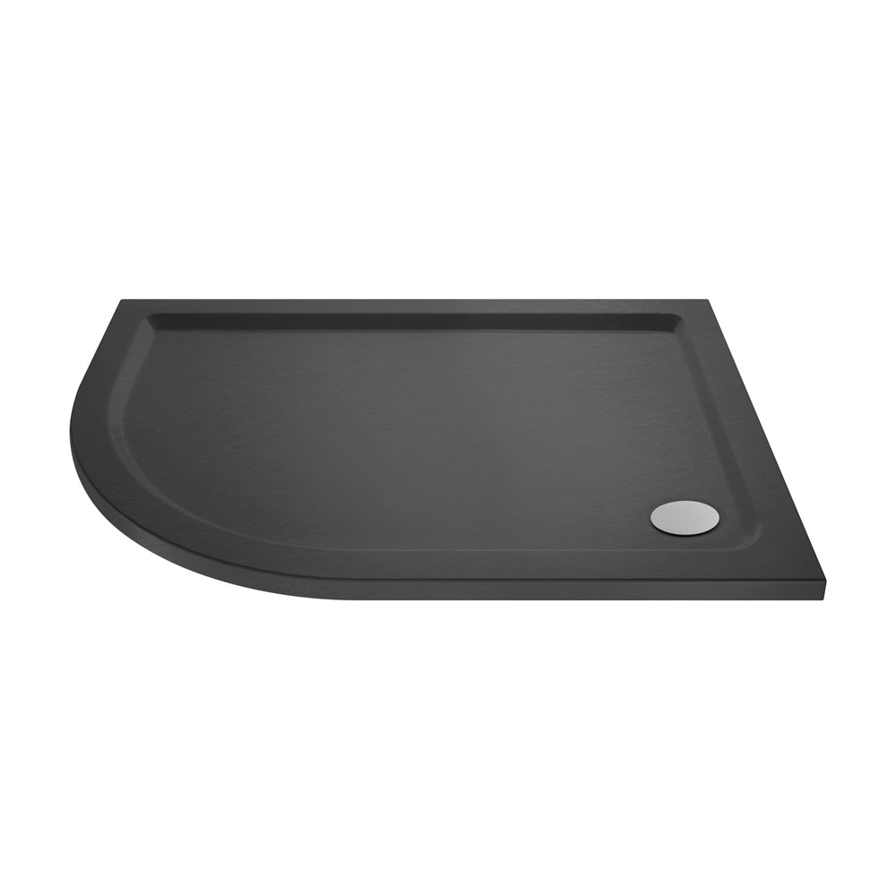Slate Grey 1200x900mm LH Offset Quadrant Shower Tray - Jewel by Voda Design