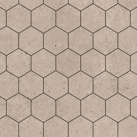 Fibo Urban - 2.4m x 0.6m Wall Panel - Rough Cement (Hexagonal) - Pack Of 2