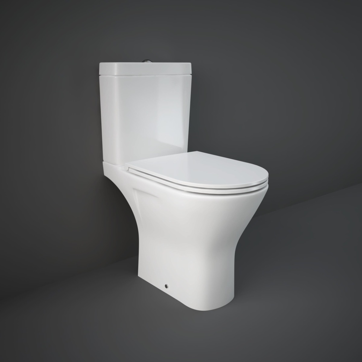 Rak Resort Maxi Open Back Close Coupled Pan, Cistern & Seat