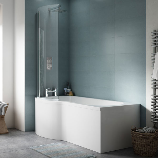 1500mm Left Hand P-Shaped Bath Bundle (Includes Bath, Screen & Front Panel) - PBATH1500LH