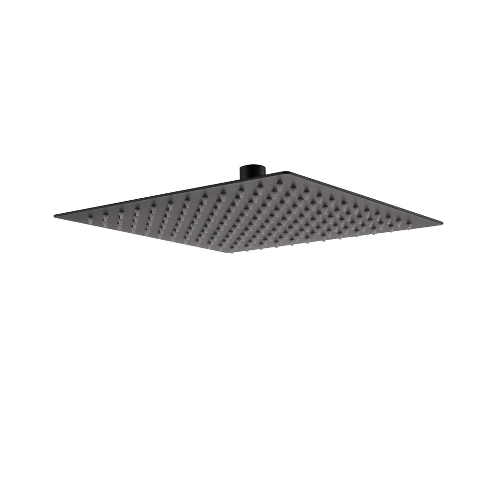 Black Slim Square Shower Head by Voda Design