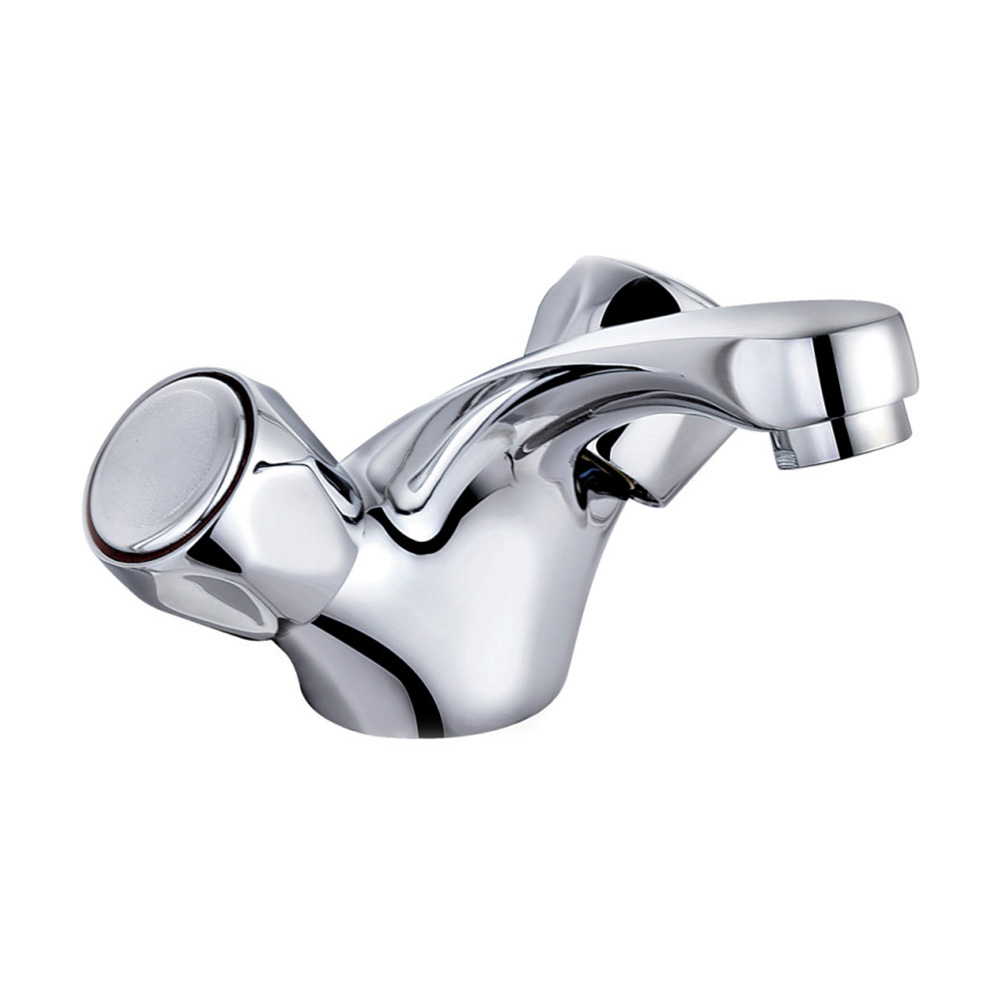 Two handled basin mixer with pop Up Waste