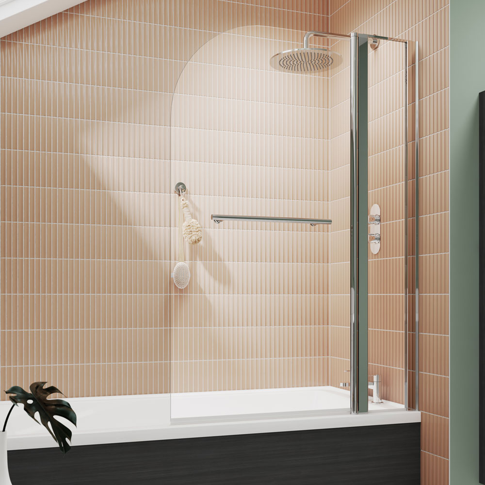 Round Bath Screen Fixed Panel & Rail - V-NSSR2