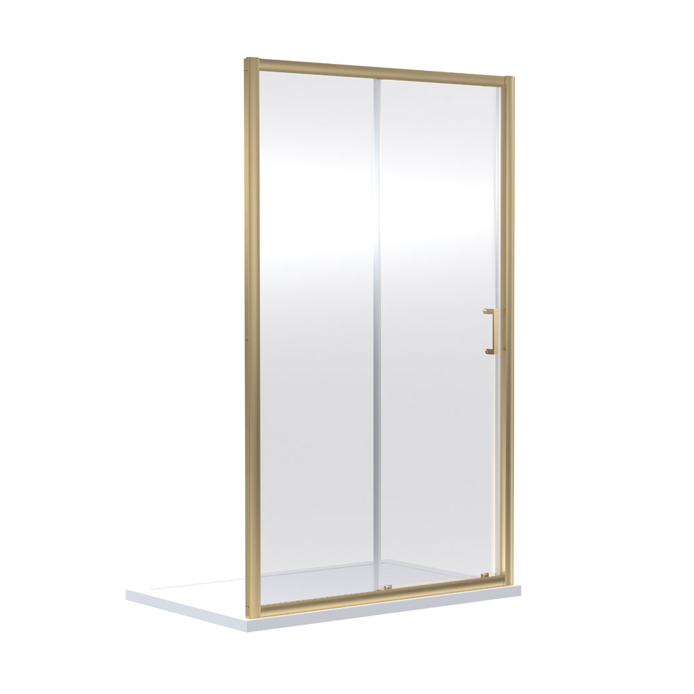 1900 x 1100mm Sliding Shower Door - Brushed Brass - V-SLID11BB-6