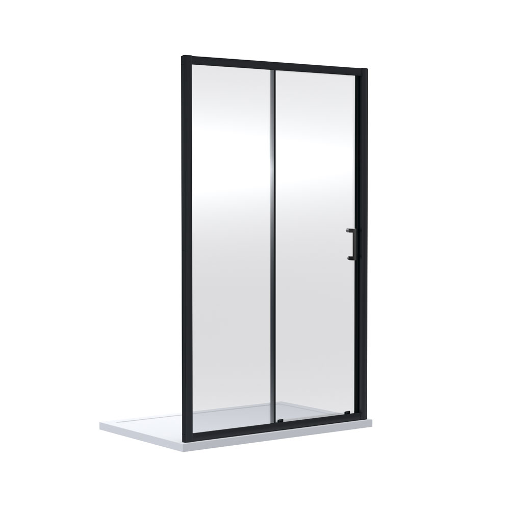 1900 x 1500mm Sliding Shower Door - Black - V-SLID15BP-6