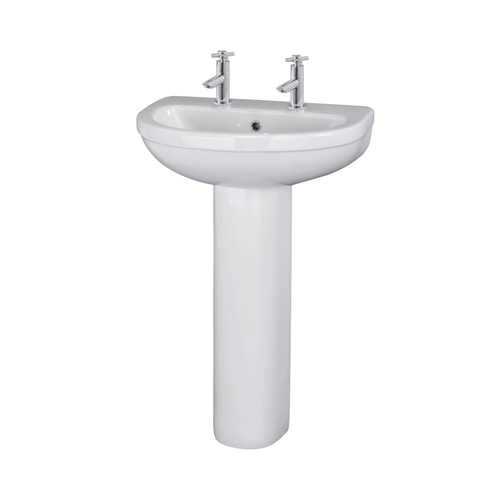 550mm 2TH Basin & Pedestal - VBAS007