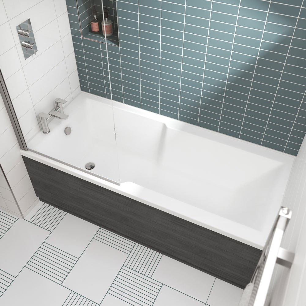 Square Straight Shower Bath 1700 x 750mm - VBATH041